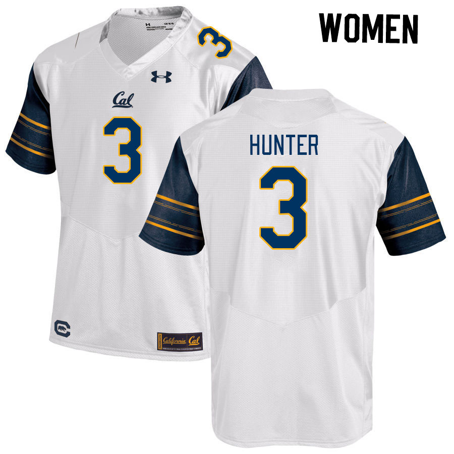 Women #3 Jeremiah Hunter California Golden Bears College Football Jerseys Stitched Sale-White - Click Image to Close